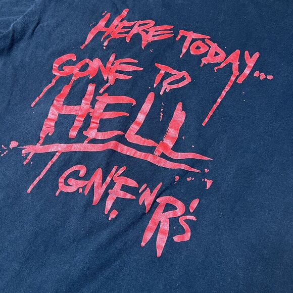 Vintage 1991 Guns N Roses Brockum Shirt Single Stitch‎ Here Today Gone To Hell L - Picture 8 of 13